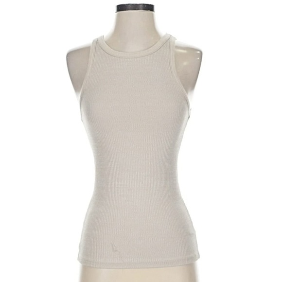 BNWOT Faherty Oat Beige Fitted Ribbed Tank Top New - Picture 1 of 11